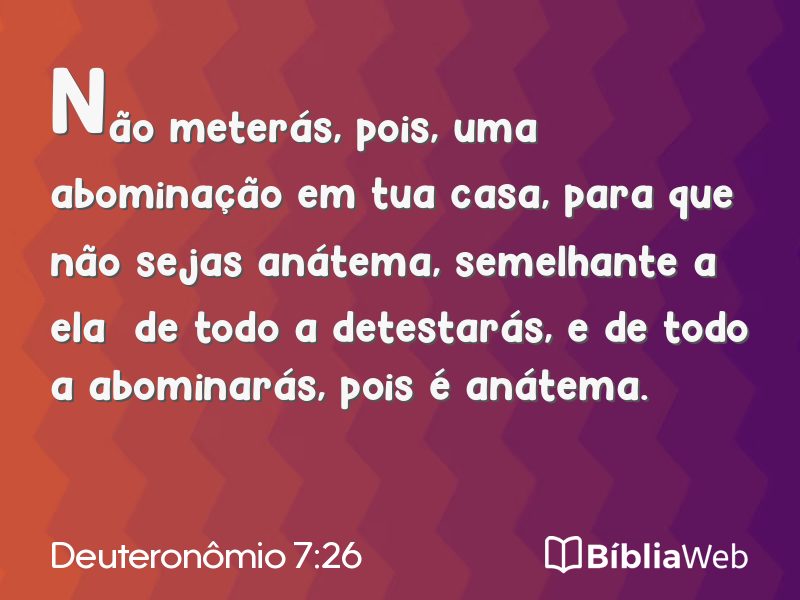 Deuteronômio 7:26 em imagem para compartilhar