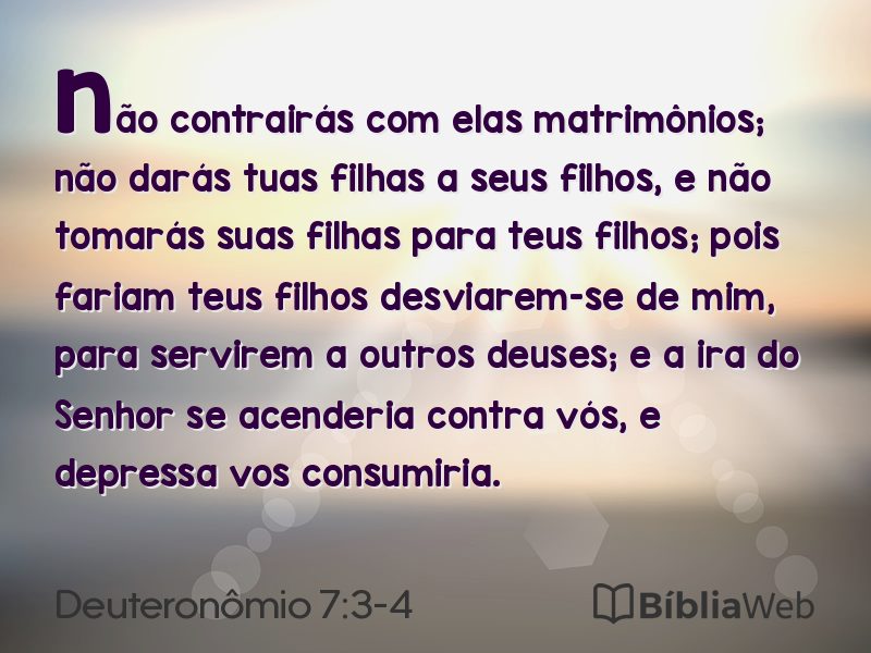 Deuteronômio 7:3-4 em imagem para compartilhar