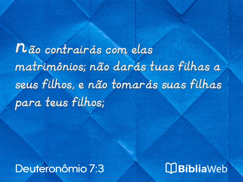 Deuteronômio 7:3 em imagem para compartilhar