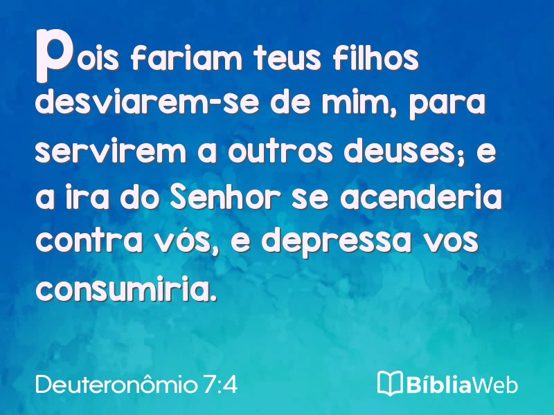 Deuteronômio 7:4 em imagem para compartilhar