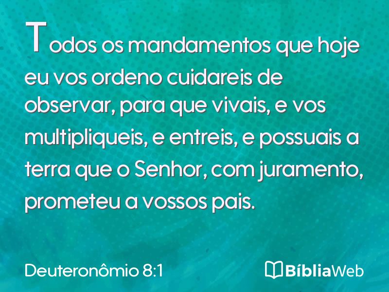 Deuteronômio 8:1 em imagem para compartilhar