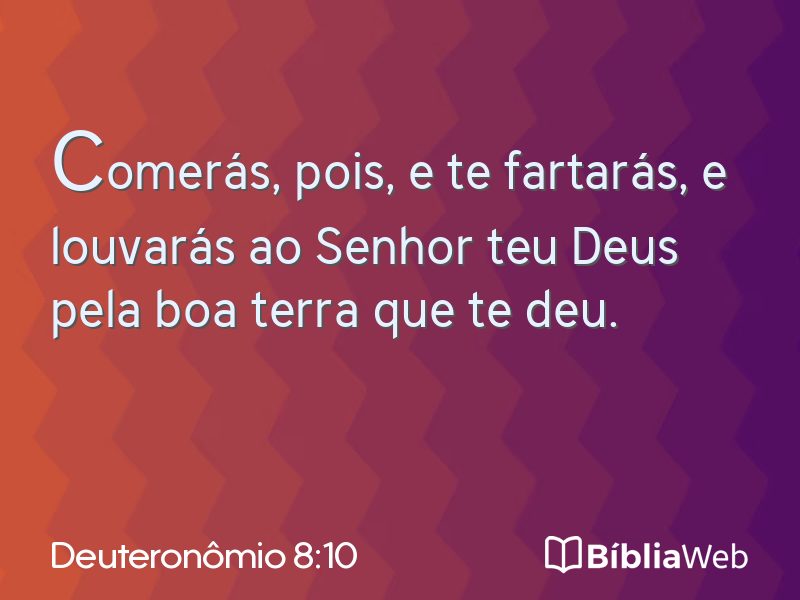 Deuteronômio 8:10 em imagem para compartilhar