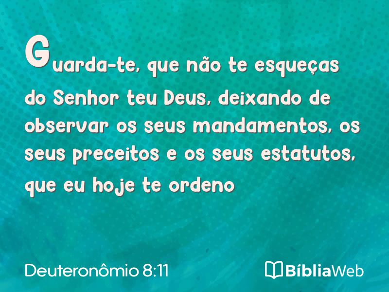 Deuteronômio 8:11 em imagem para compartilhar