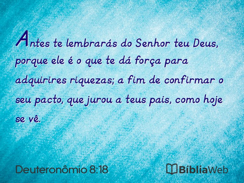 Deuteronômio 8:18 em imagem para compartilhar