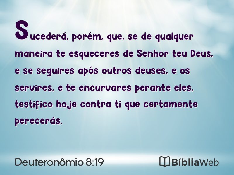 Deuteronômio 8:19 em imagem para compartilhar