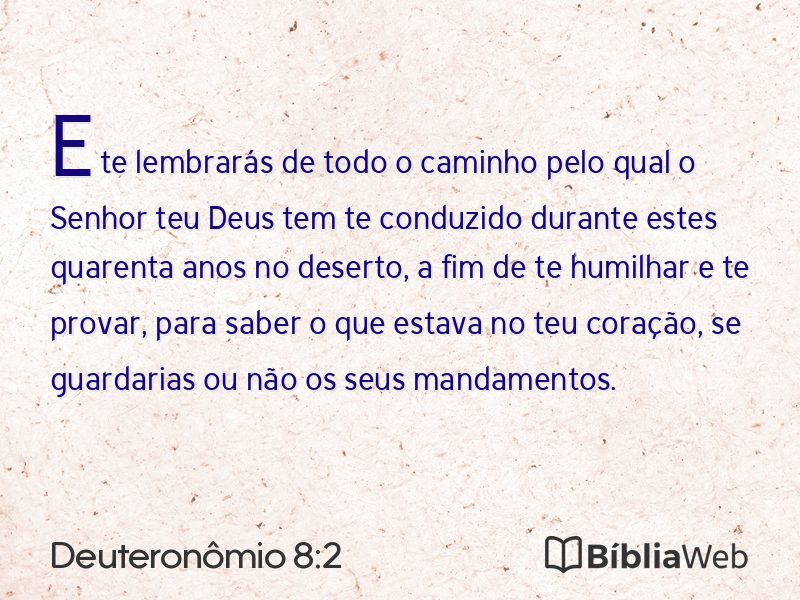 Deuteronômio 8:2 em imagem para compartilhar