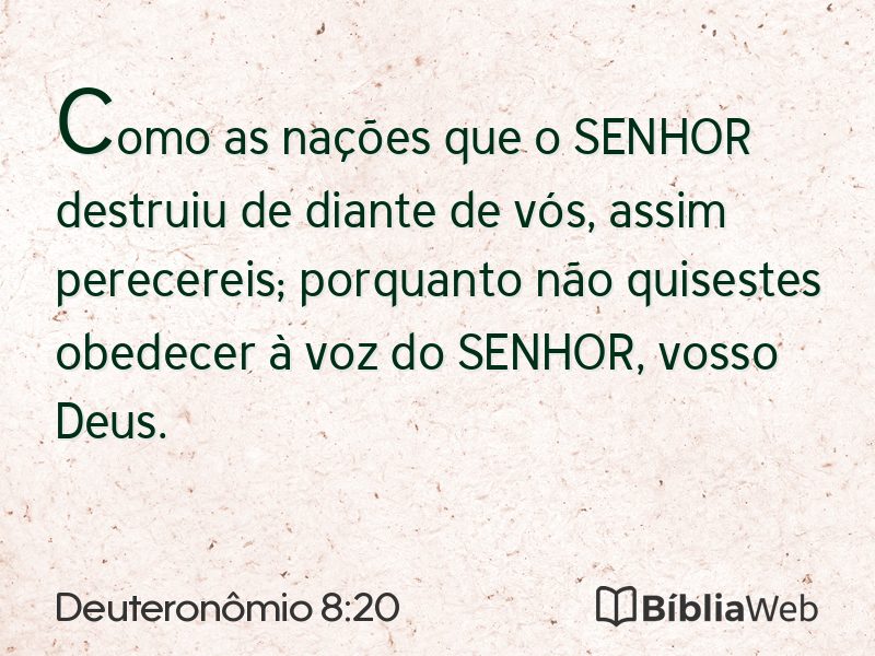 Deuteronômio 8:20 em imagem para compartilhar