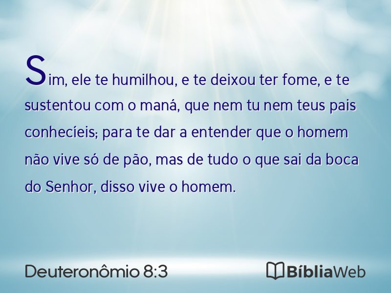 Deuteronômio 8:3 em imagem para compartilhar