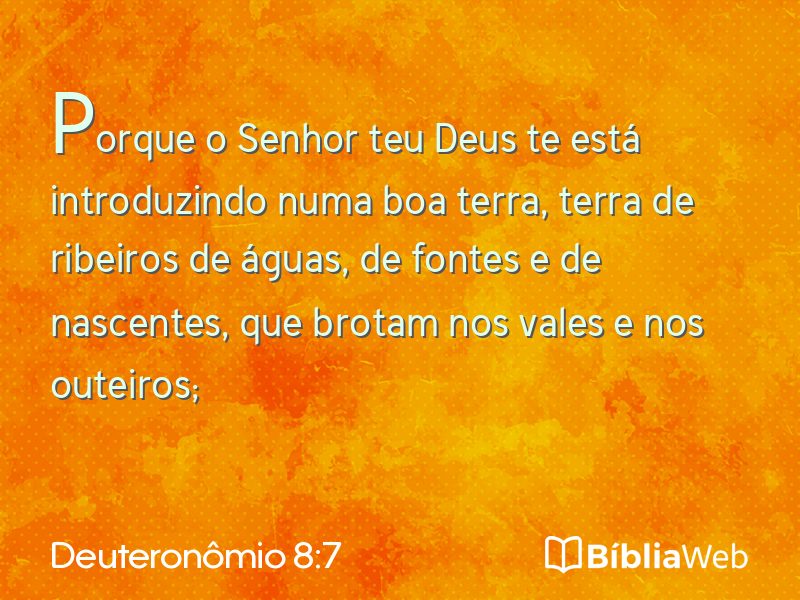 Deuteronômio 8:7 em imagem para compartilhar