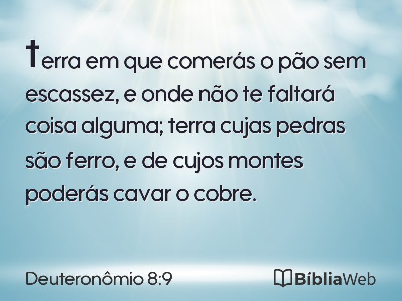 Deuteronômio 8:9 em imagem para compartilhar
