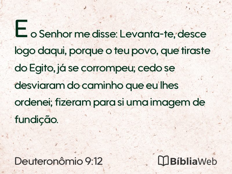 Deuteronômio 9:12 em imagem para compartilhar