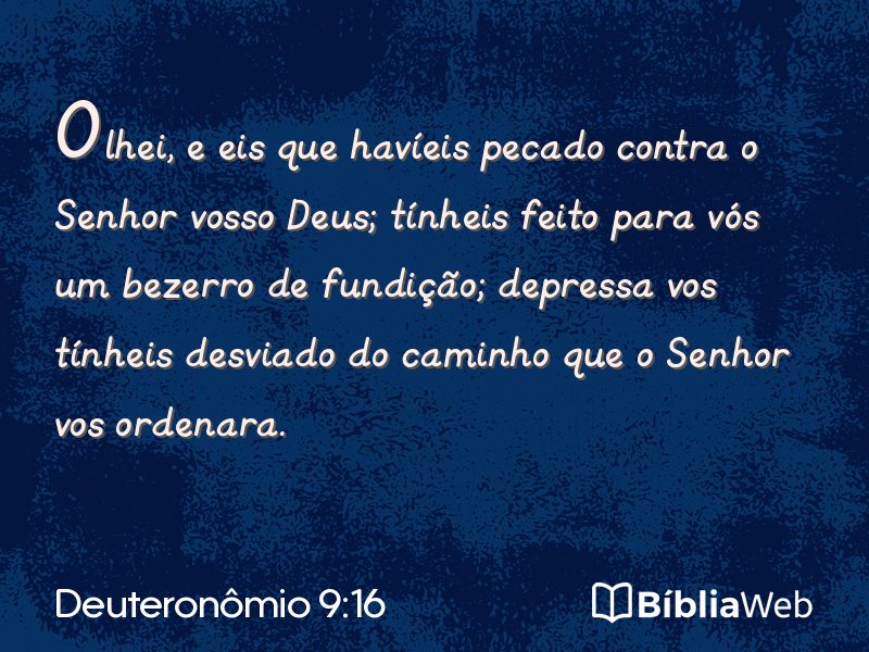 Deuteronômio 9:16 em imagem para compartilhar
