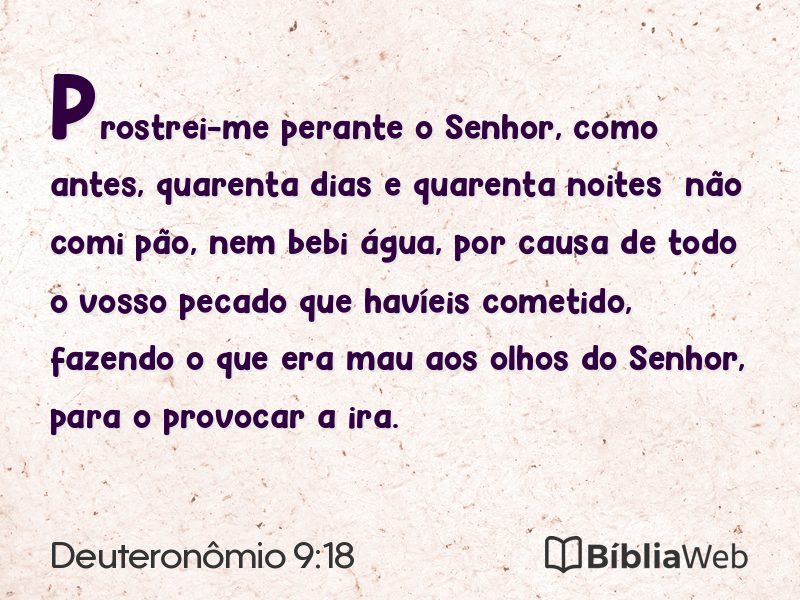 Deuteronômio 9:18 em imagem para compartilhar