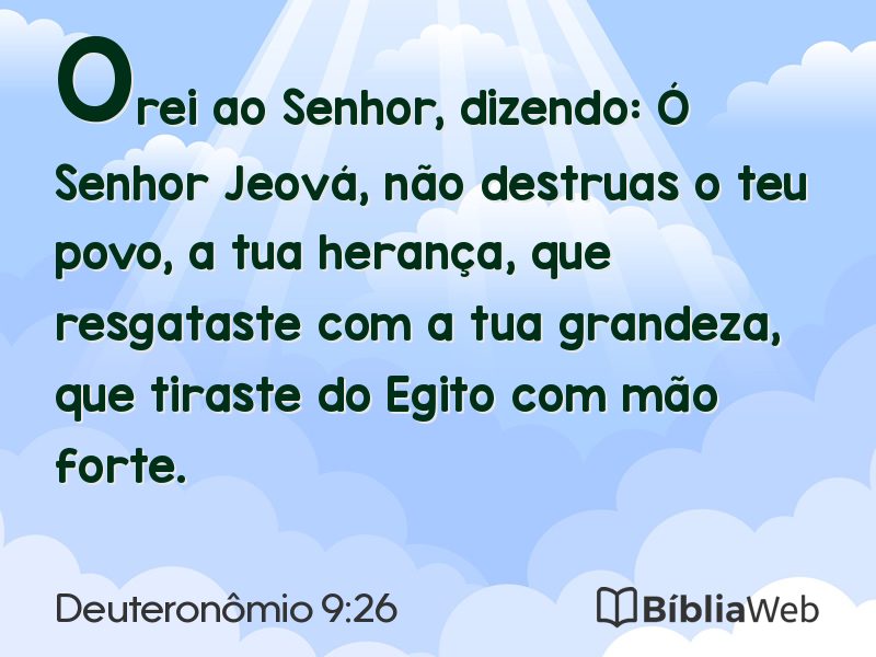Deuteronômio 9:26 em imagem para compartilhar