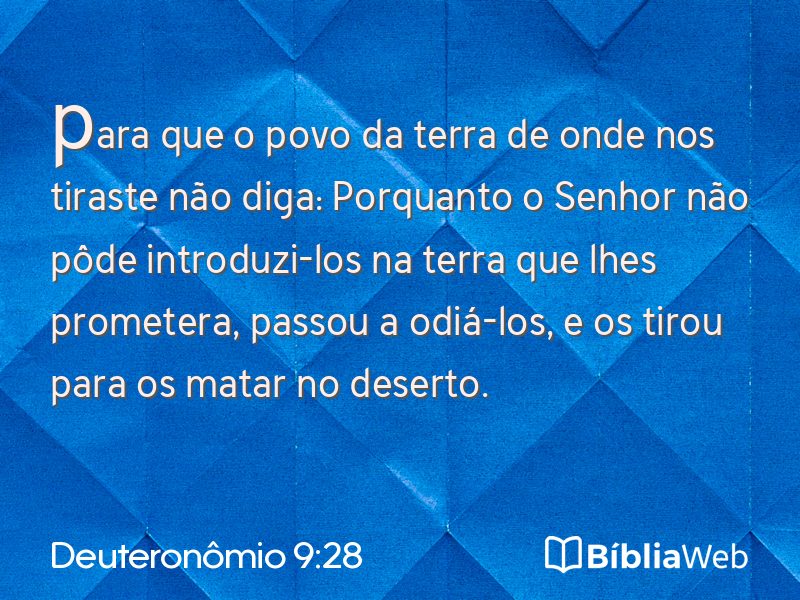 Deuteronômio 9:28 em imagem para compartilhar