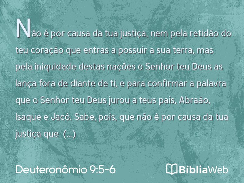 Deuteronômio 9:5-6 em imagem para compartilhar