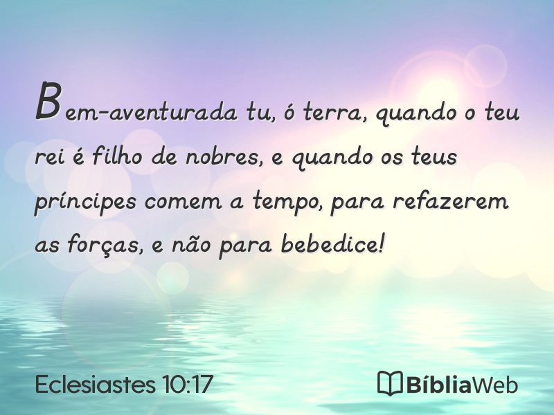 Eclesiastes 10:17 em imagem para compartilhar