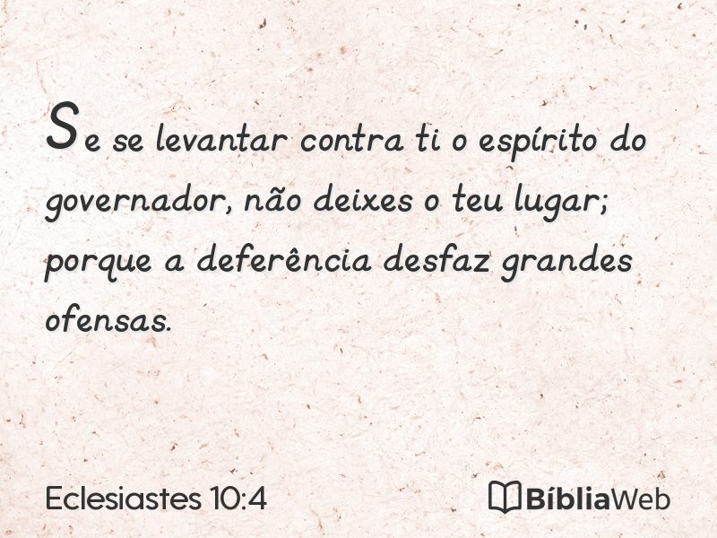 Eclesiastes 10:4 em imagem para compartilhar