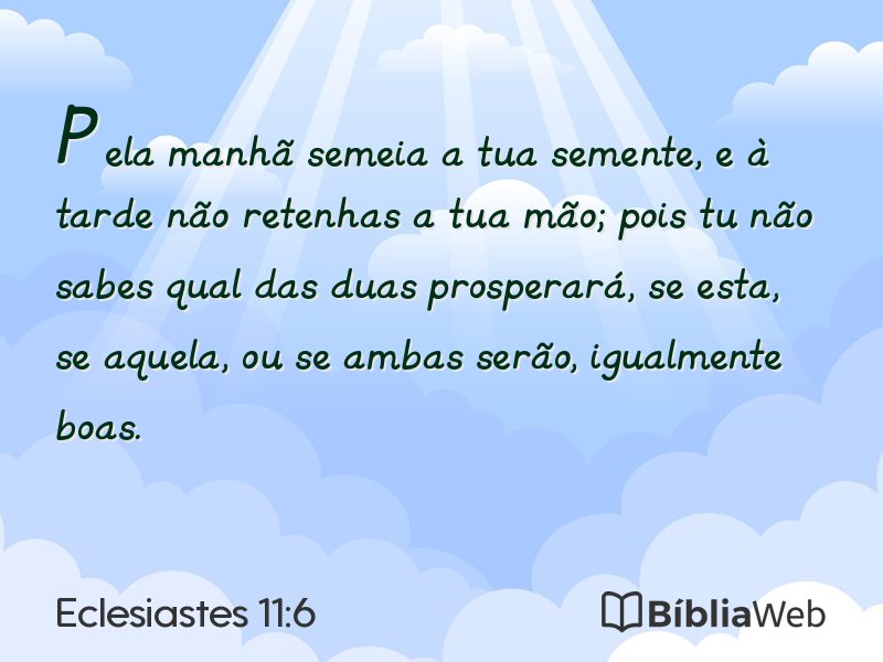 Eclesiastes 11:6 em imagem para compartilhar