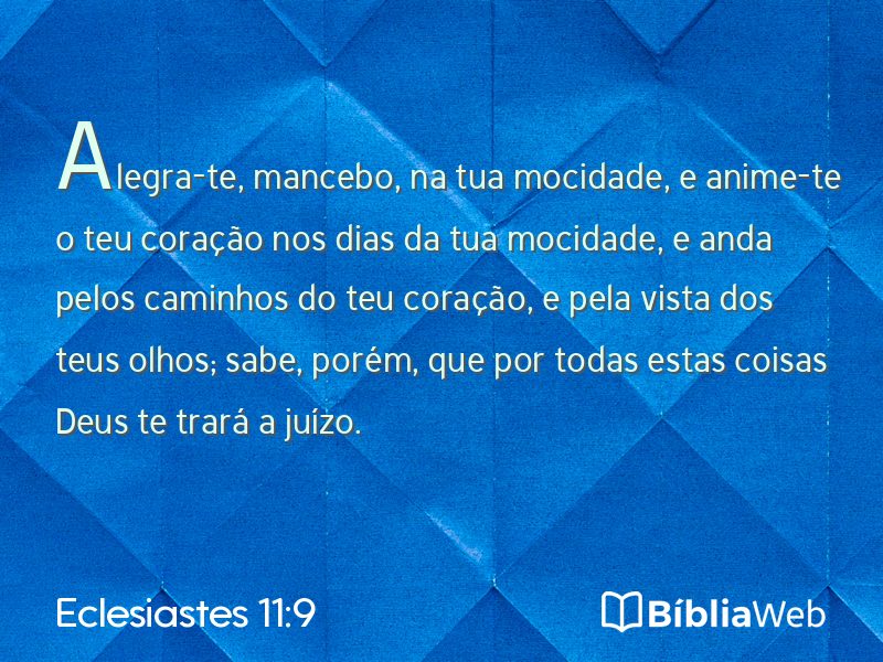 Eclesiastes 11:9 em imagem para compartilhar