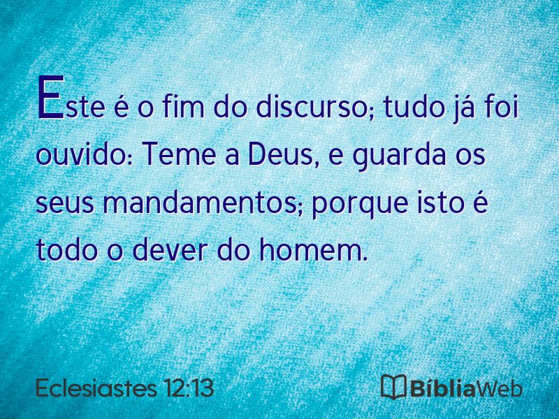 Eclesiastes 12:13 em imagem para compartilhar