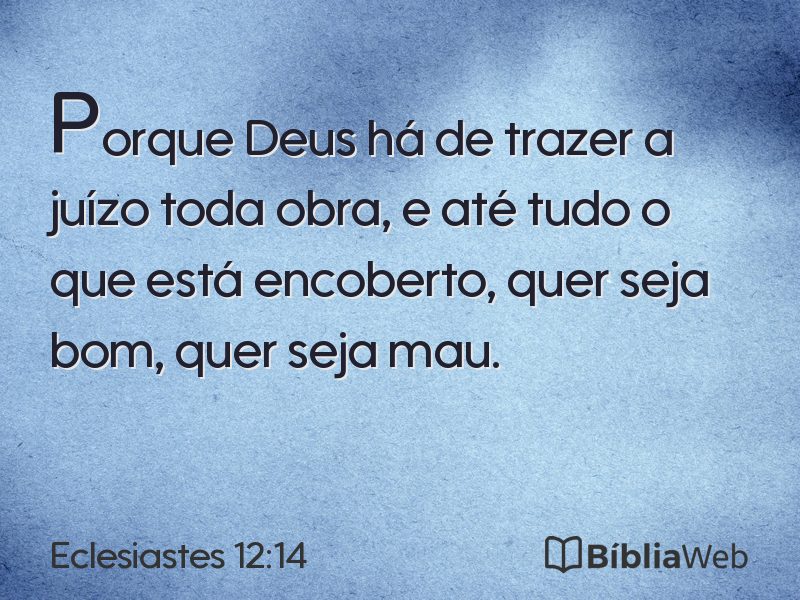 Eclesiastes 12:14 em imagem para compartilhar