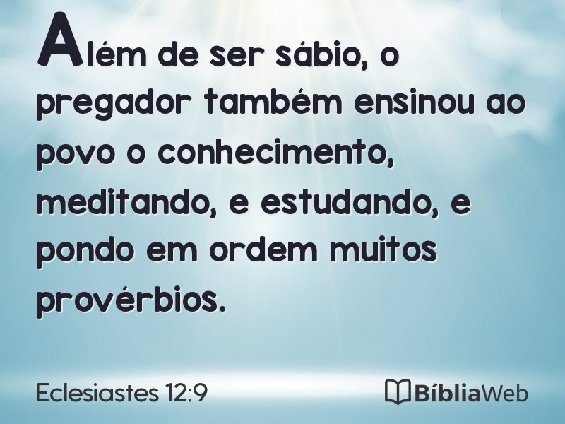 Eclesiastes 12:9 em imagem para compartilhar