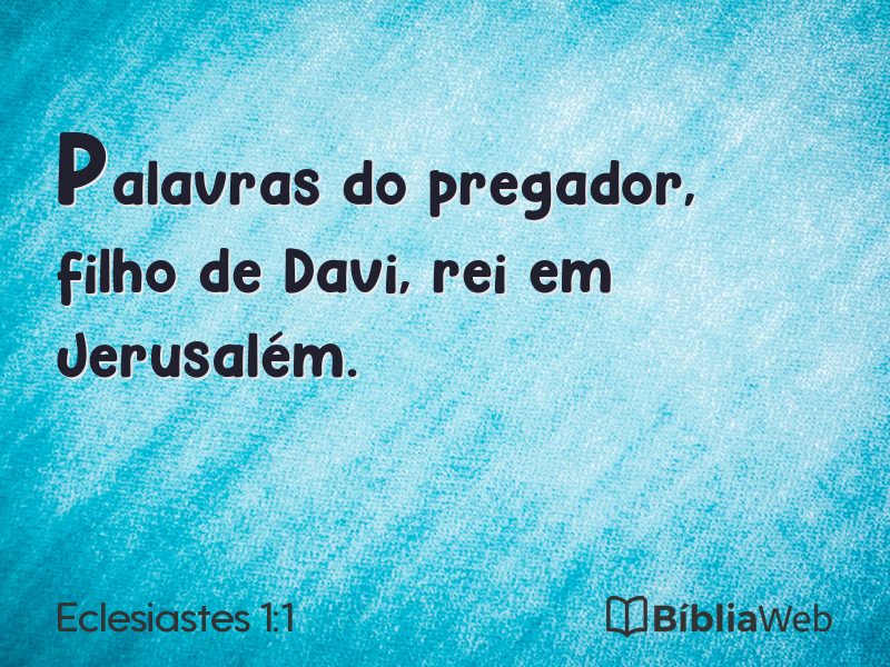Eclesiastes 1:1 em imagem para compartilhar