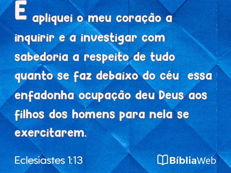 Eclesiastes 1:13 em imagem para compartilhar