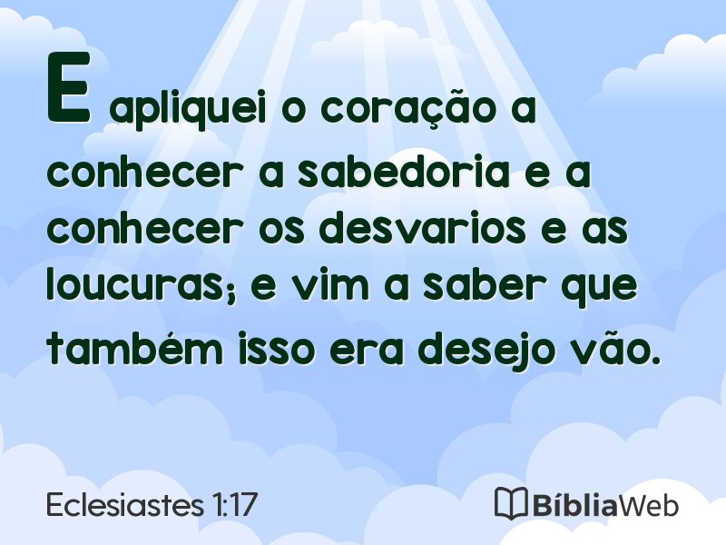 Eclesiastes 1:17 em imagem para compartilhar