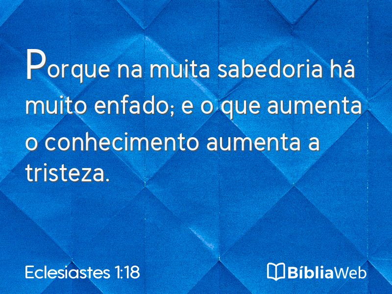 Eclesiastes 1:18 em imagem para compartilhar