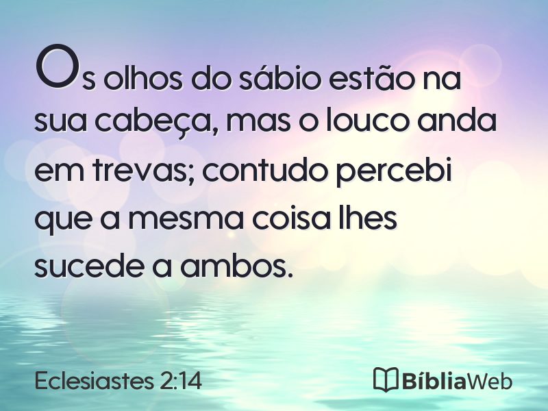 Eclesiastes 2:14 em imagem para compartilhar