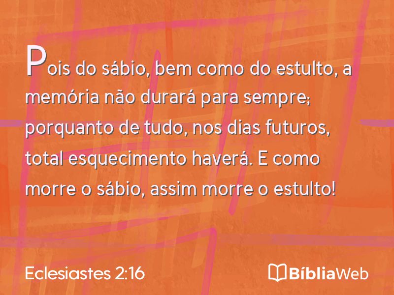 Eclesiastes 2:16 em imagem para compartilhar