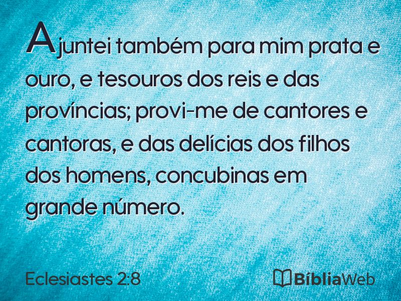 Eclesiastes 2:8 em imagem para compartilhar