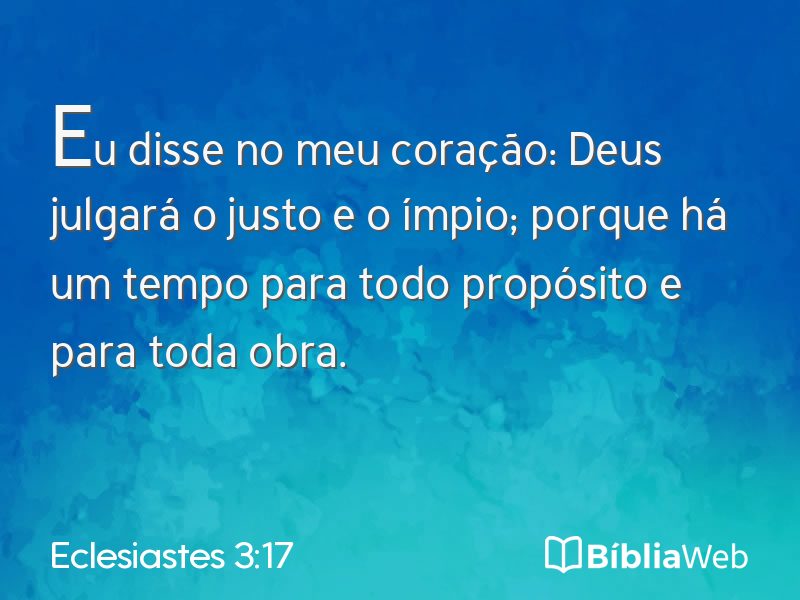 Eclesiastes 3:17 em imagem para compartilhar