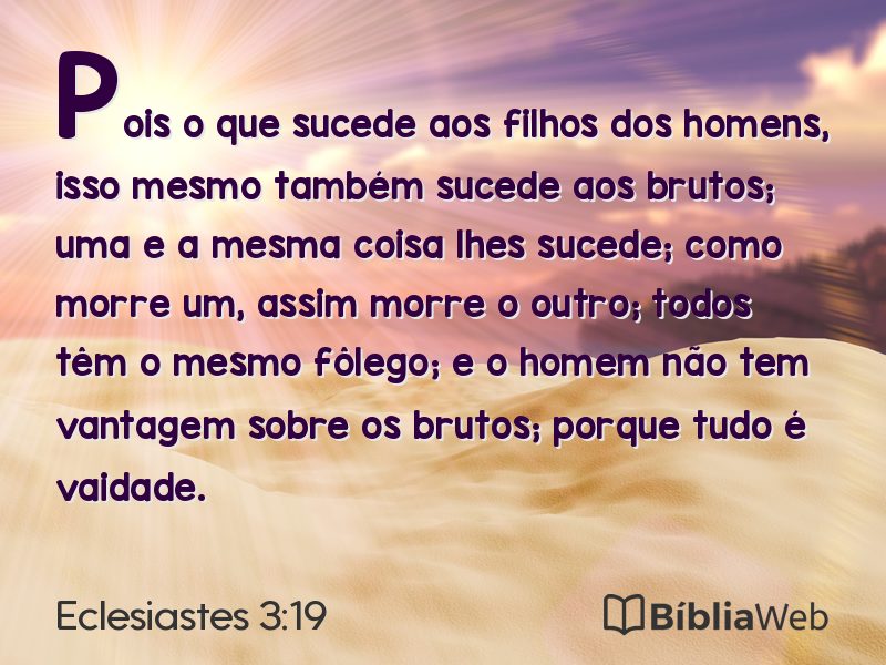 Eclesiastes 3:19 em imagem para compartilhar