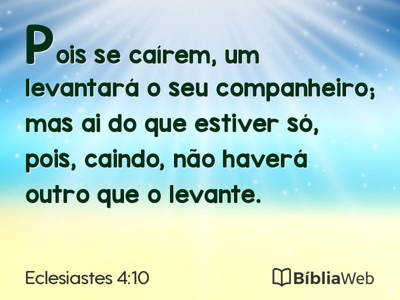 Eclesiastes 4:10 em imagem para compartilhar