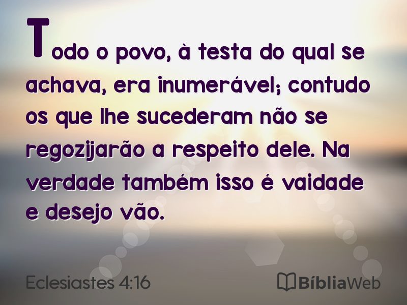 Eclesiastes 4:16 em imagem para compartilhar