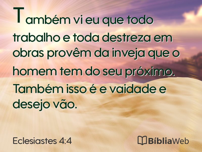 Eclesiastes 4:4 em imagem para compartilhar