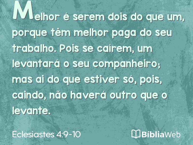 Eclesiastes 4:9-10 em imagem para compartilhar
