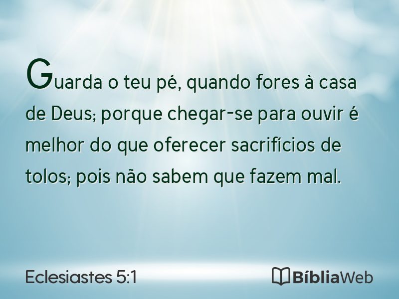 Eclesiastes 5:1 em imagem para compartilhar