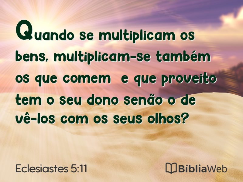 Eclesiastes 5:11 em imagem para compartilhar