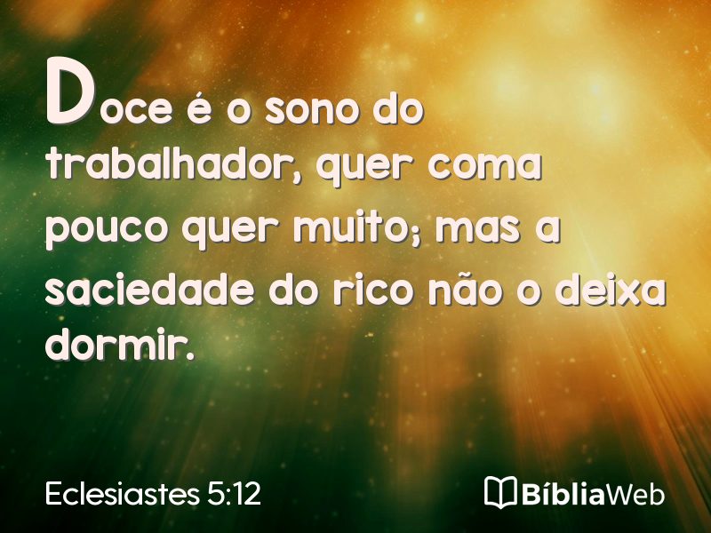 Eclesiastes 5:12 em imagem para compartilhar