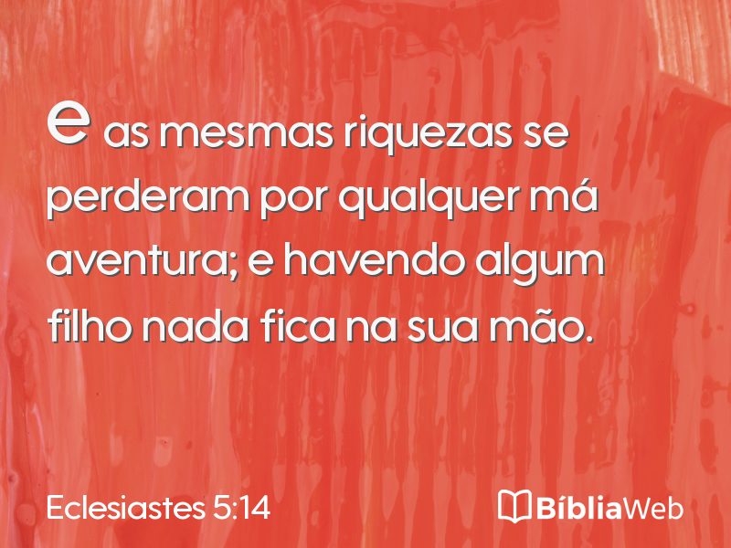 Eclesiastes 5:14 em imagem para compartilhar