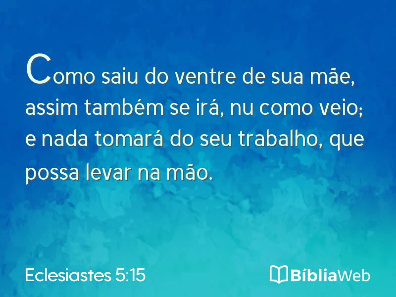 Eclesiastes 5:15 em imagem para compartilhar