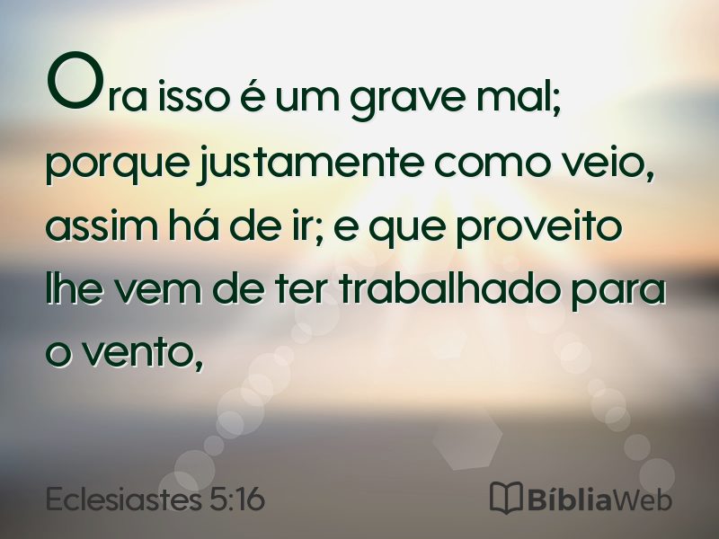 Eclesiastes 5:16 em imagem para compartilhar