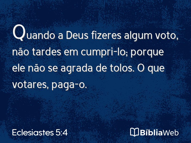 Eclesiastes 5:4 em imagem para compartilhar