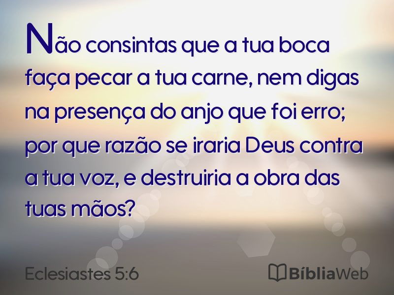 Eclesiastes 5:6 em imagem para compartilhar