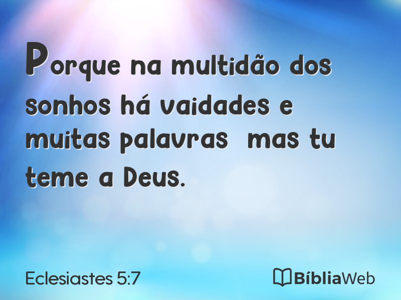 Eclesiastes 5:7 em imagem para compartilhar