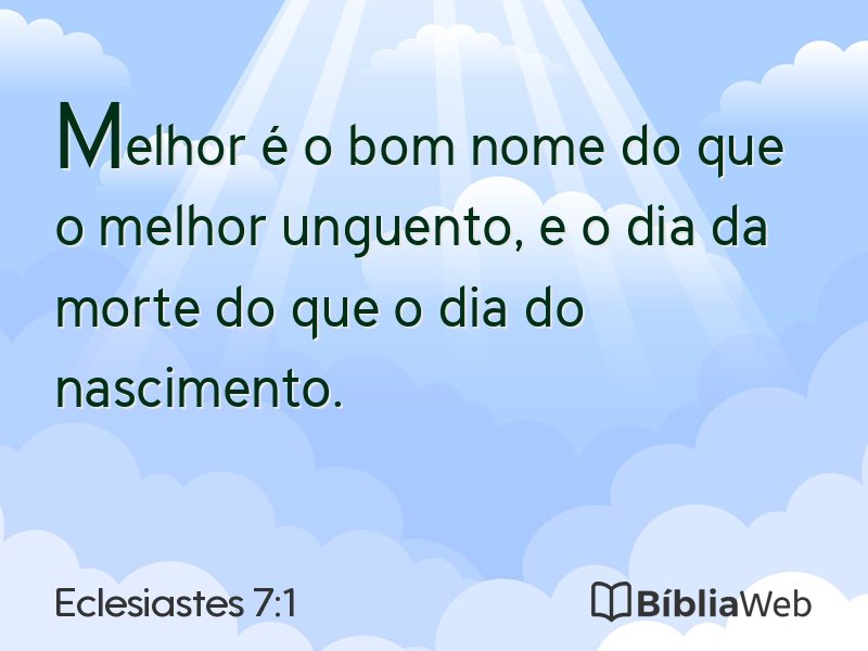 Eclesiastes 7:1 em imagem para compartilhar